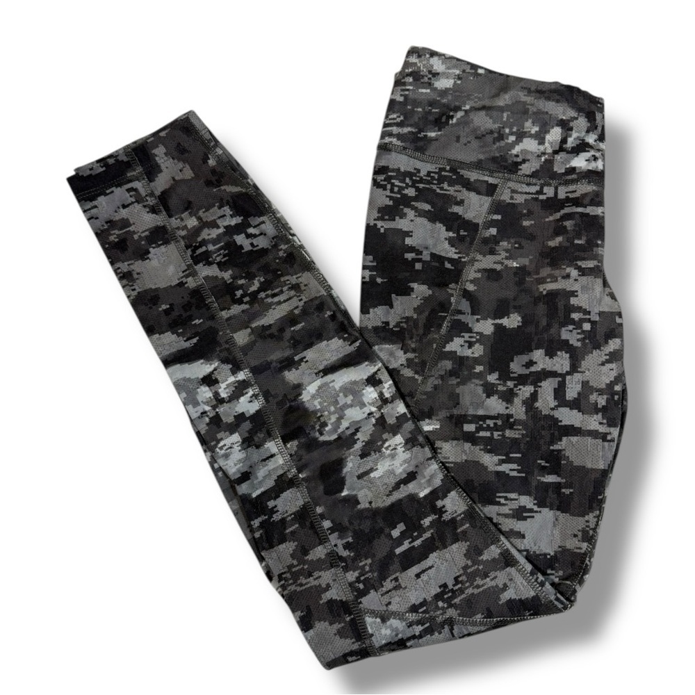 The North Face Women’s Digital Camo Full Length Leggings Black Gray Size Medium